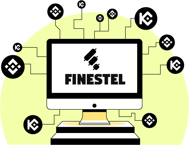 Connect multiple Binance & KuCoin accounts to Finestel and manage them on one dashboard.