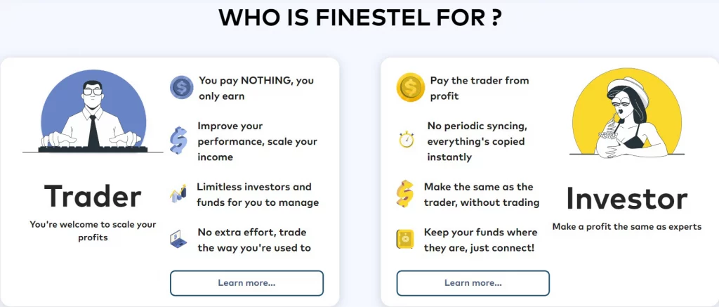 Who is Finestel for? Professional crypto traders and asset managers also every crypto investor or enthusiast.