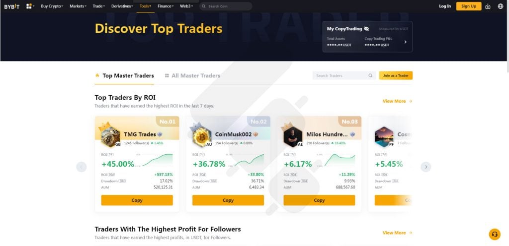 Bybit's copy trading platform