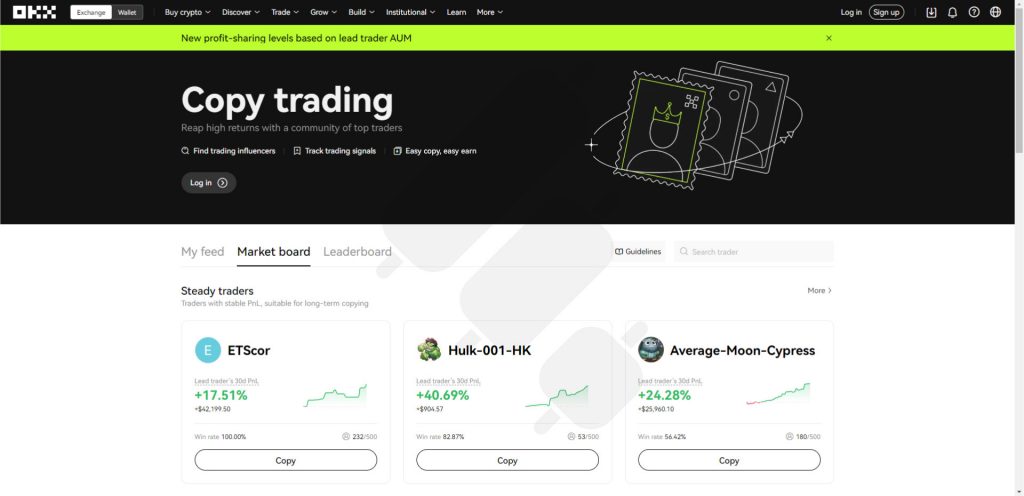 OKX's copy trading platform
