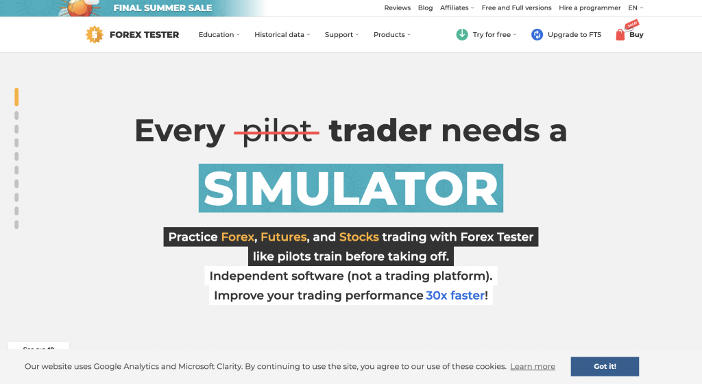 Forex Tester Website