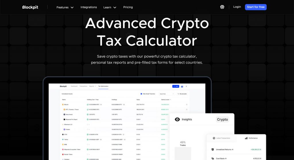 Blockpit: The best crypto tax software for NFTs