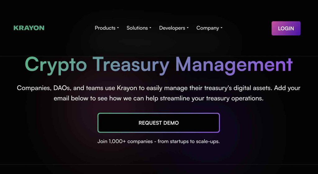 Krayon Crypto Treasury Management for Enterprises