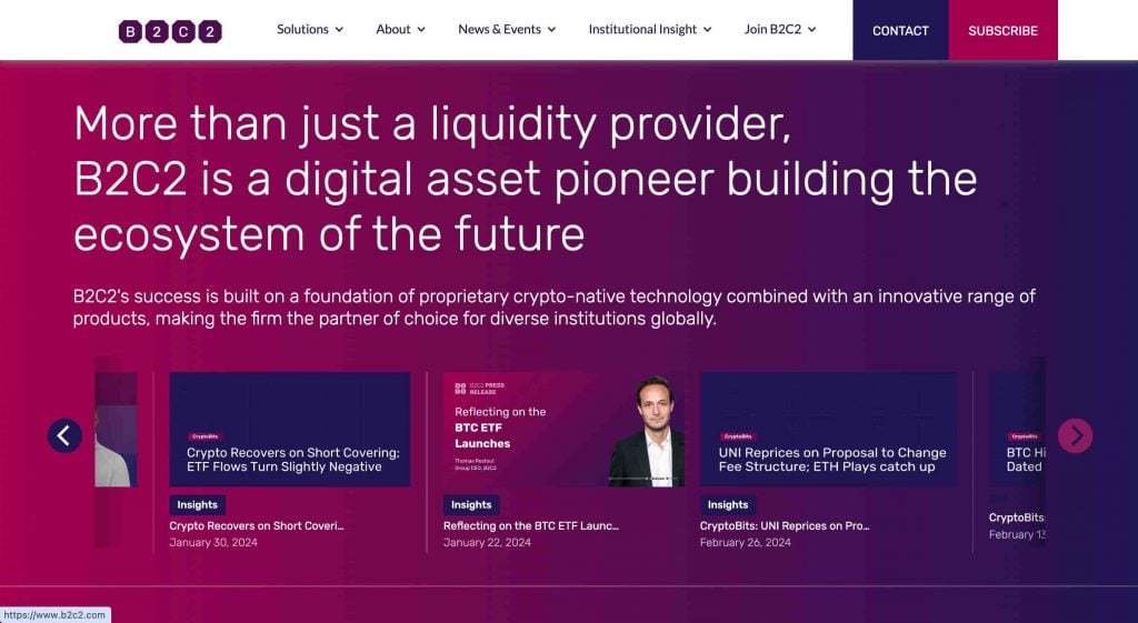 B2C2: Liquidity providing Service in Crypto