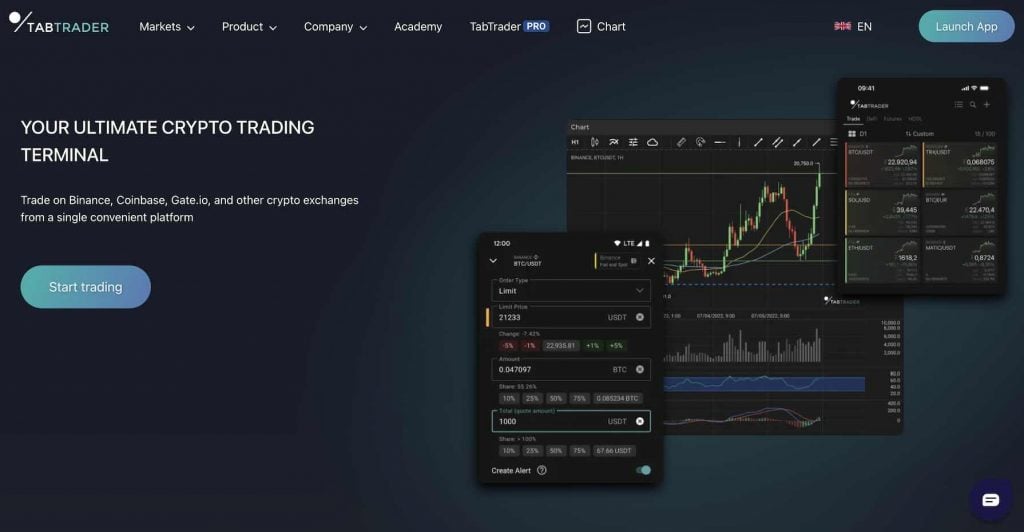 TabTrader: Dedicated Crypto Trading Terminal
