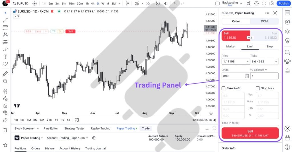TradingView Execution Panel