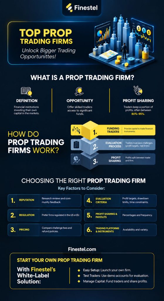 Top Prop Trading Firms infographic
