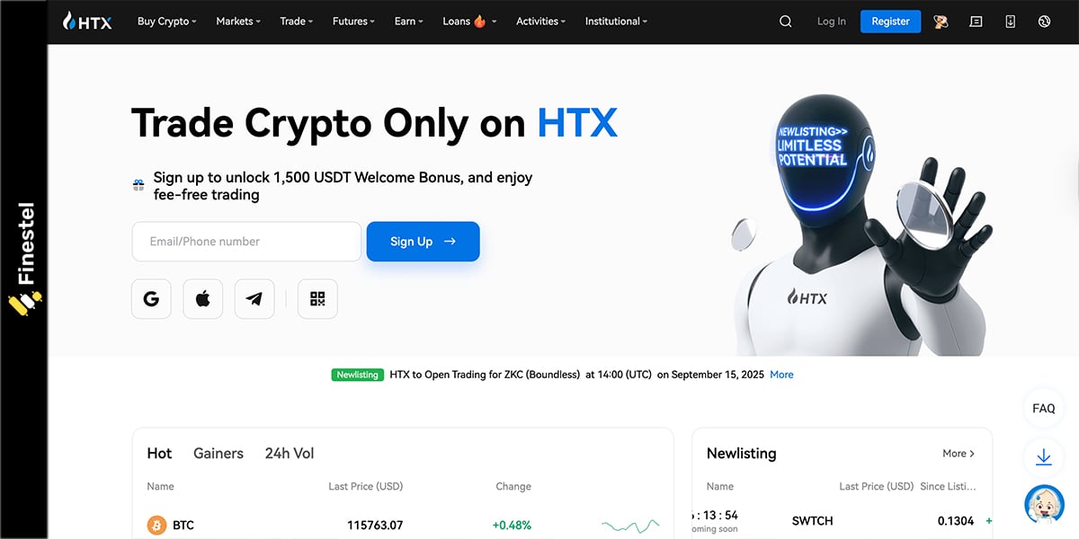 HTX no KYC exchange
