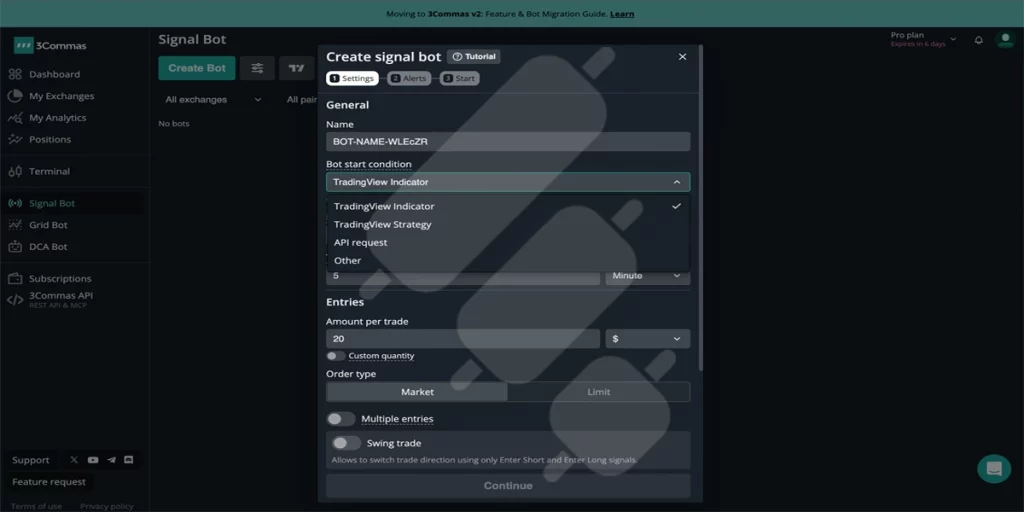 3commas signal bot start condition