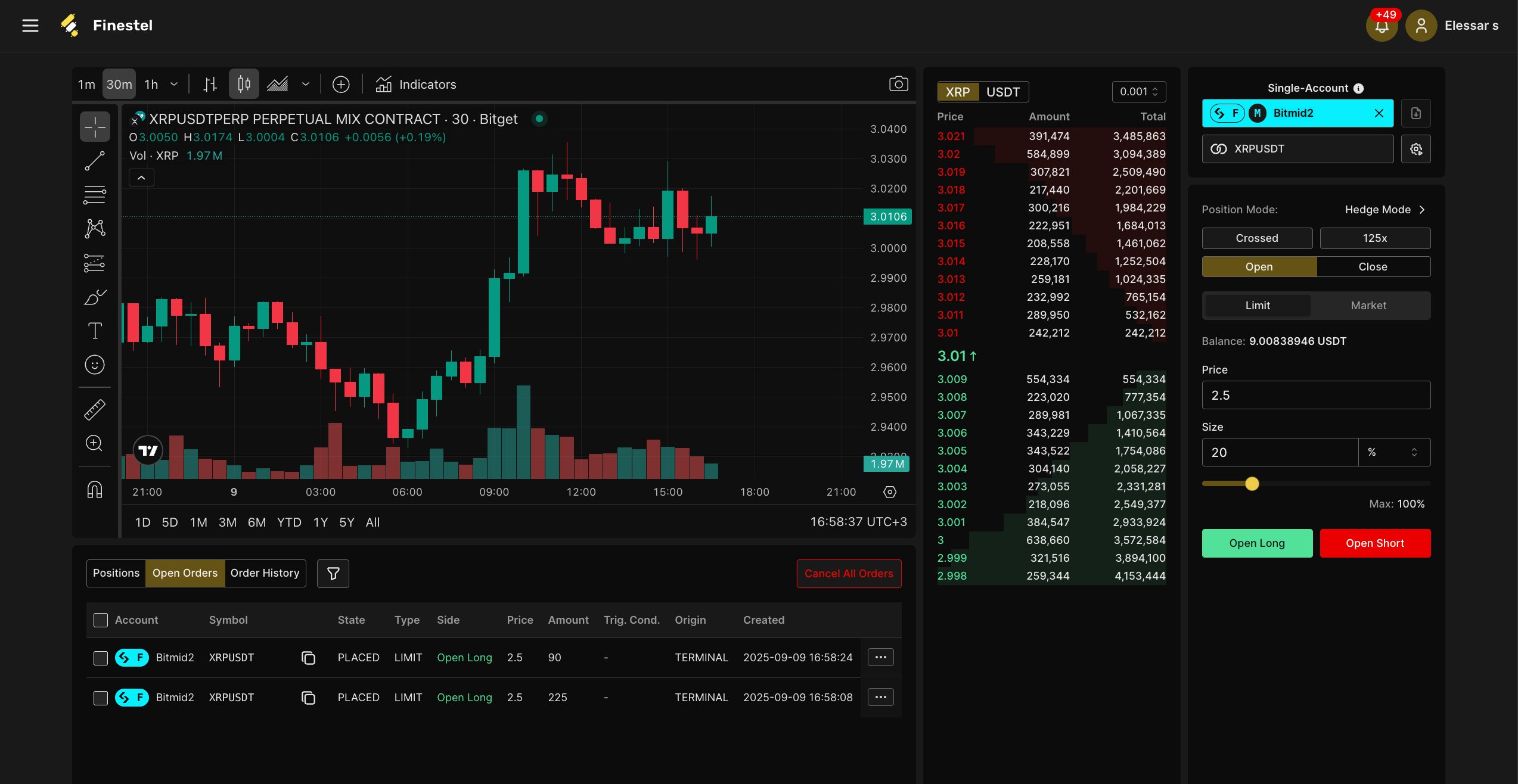 trading terminal workspace