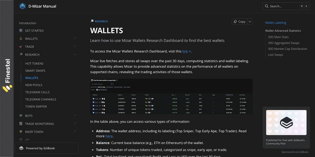 Mizar Wallet Tracker