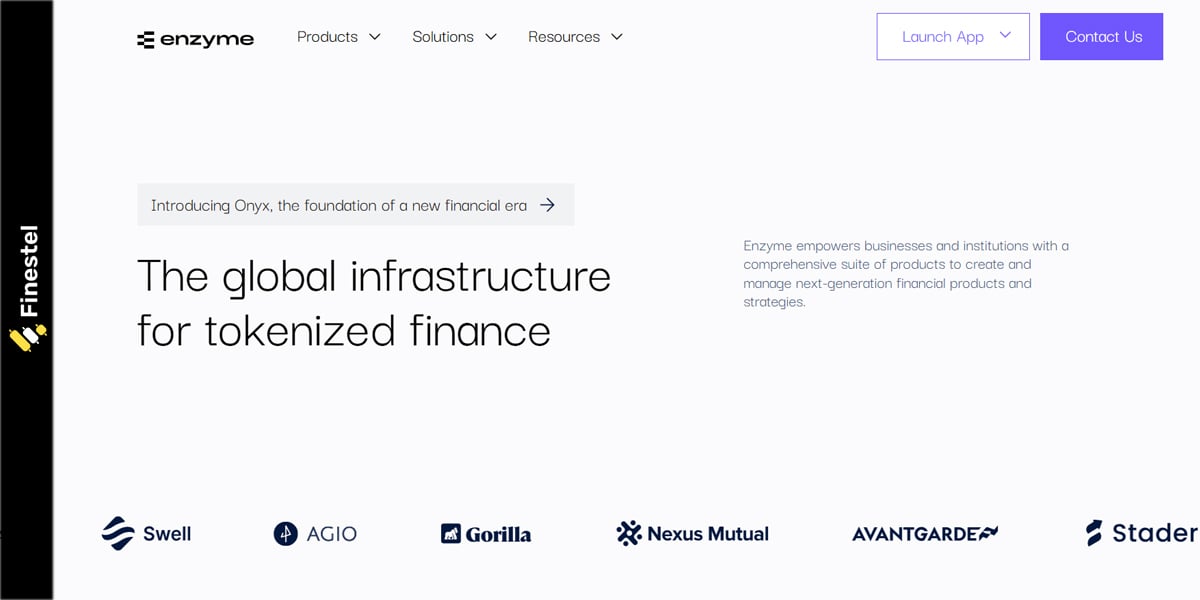 Enzyme Finance asset management tool