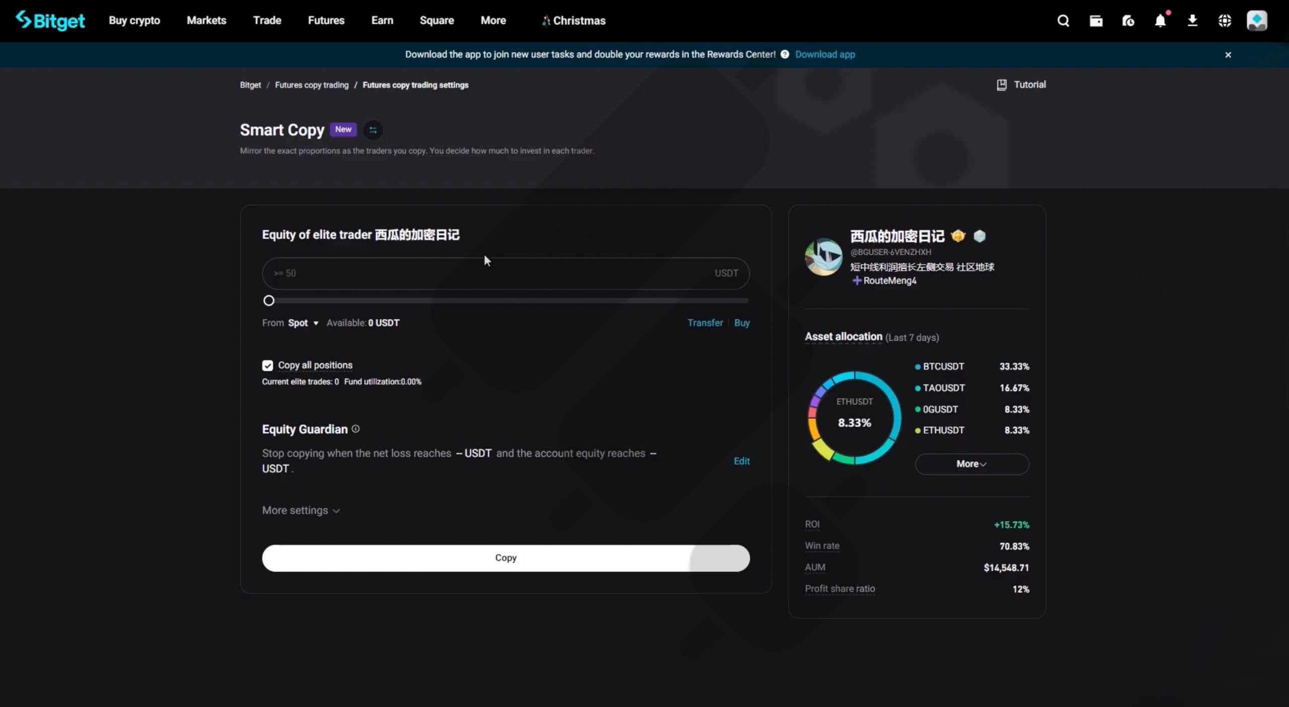 Bitget Copy trading