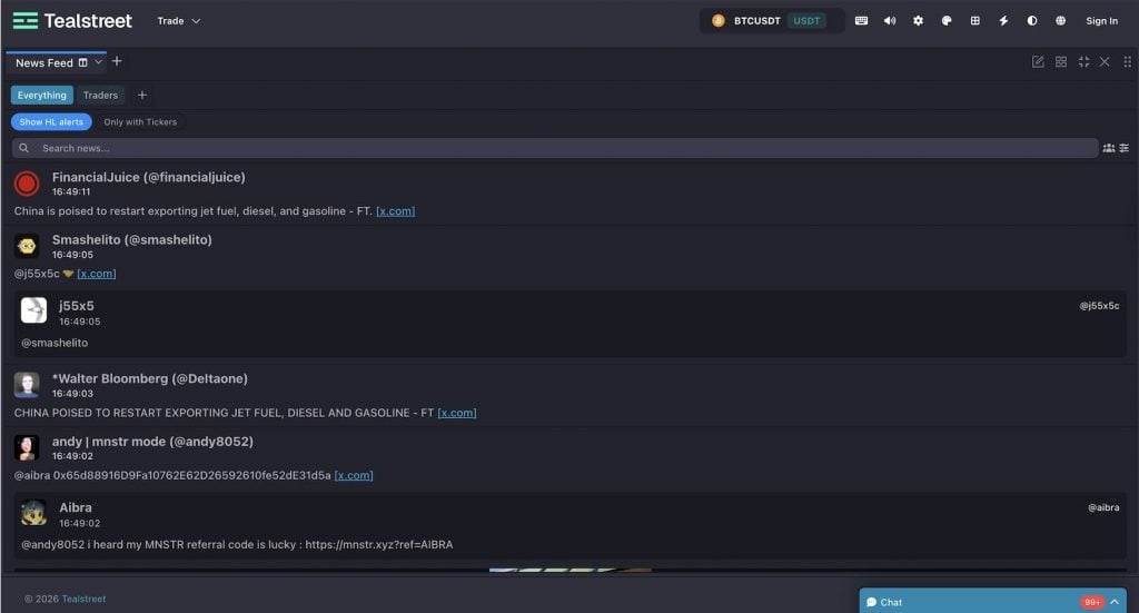 Tealstreet Review: News Feed