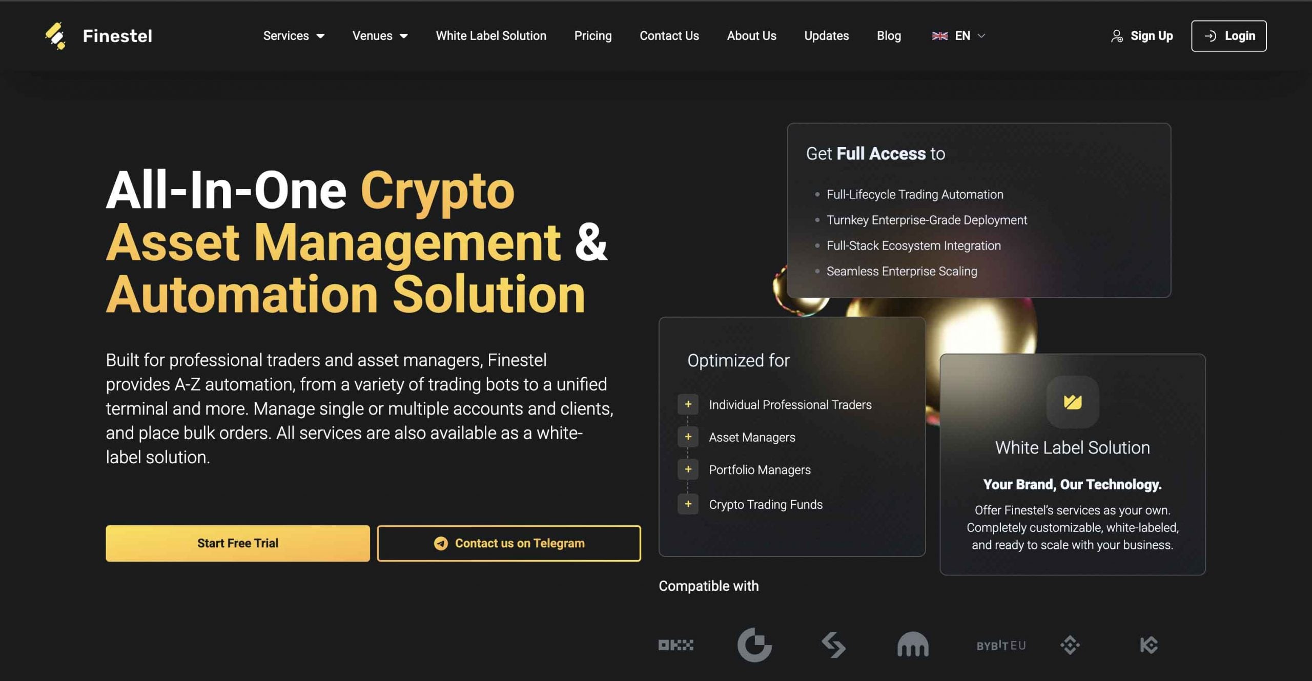 What the Finestel + Kraken Integration Actually Gives You