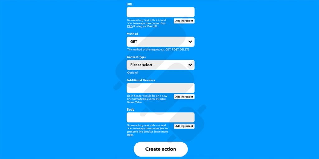 ifttt webhook make a web request action to finestel signal bot