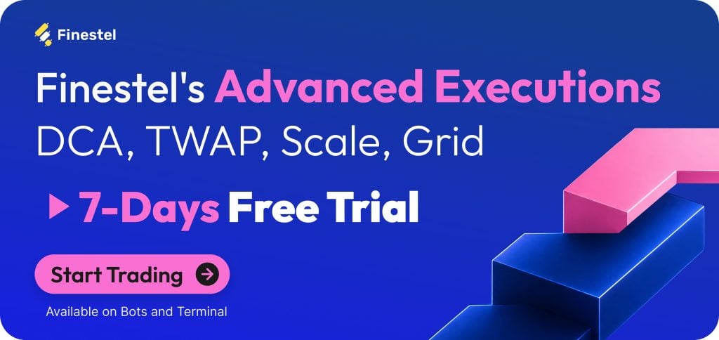 Finestel's Advanced Executions: DCA, TWAP, Grid, Scale Free Trial banner