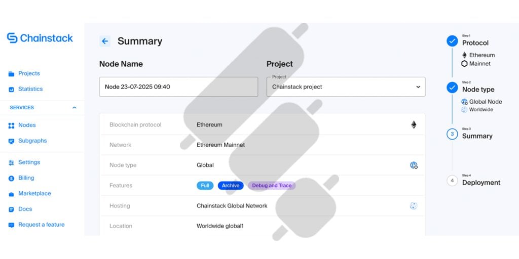 chainstack rpc ethereum global node