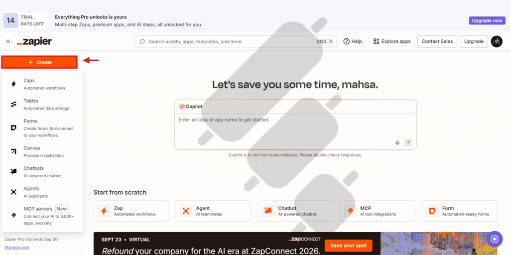 how to create a Zap in Zapier