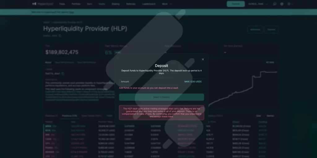 hyperliquidity provider hlp vault deposit