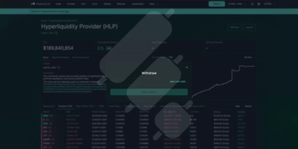 hyperliquidity provider hlp vault withdraw