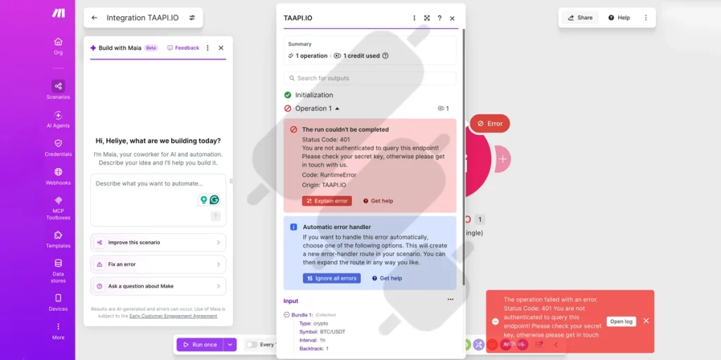 make platform taapi io error