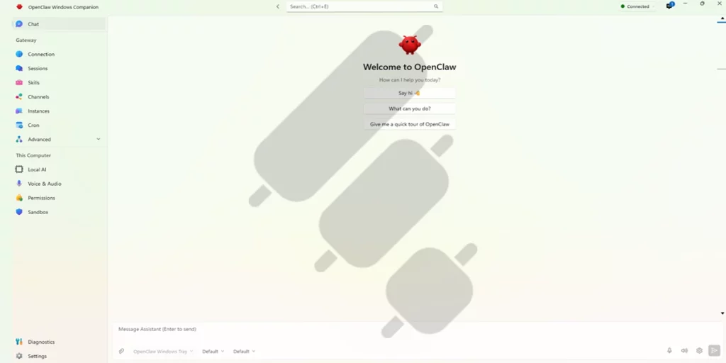 OpenClaw dashboard UI