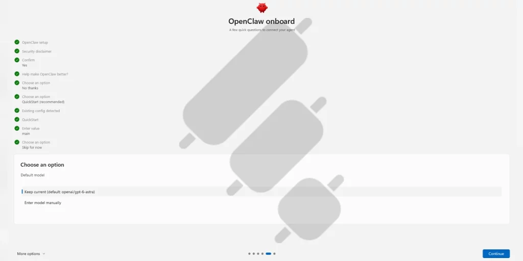 choosing the AI model on OpenClaw